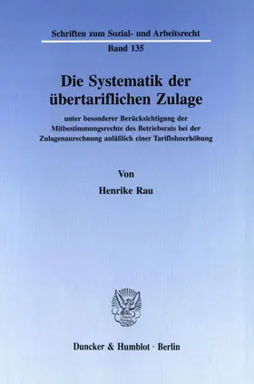 Rau |  Die Systematik der übertariflichen Zulage | Buch |  Sack Fachmedien