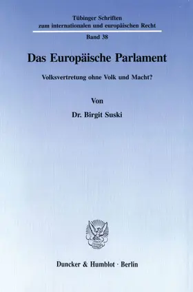 Suski |  Das Europäische Parlament. | Buch |  Sack Fachmedien