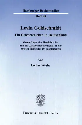 Weyhe |  Levin Goldschmidt | Buch |  Sack Fachmedien