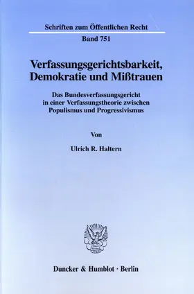 Haltern |  Verfassungsgerichtsbarkeit, Demokratie und Mißtrauen. | Buch |  Sack Fachmedien