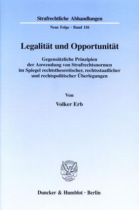 Erb |  Legalität und Opportunität. | Buch |  Sack Fachmedien