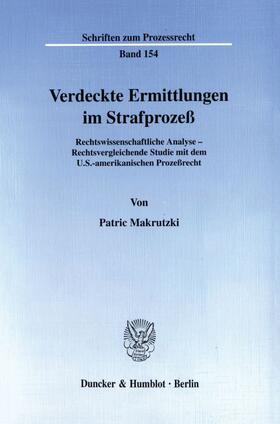 Makrutzki |  Verdeckte Ermittlungen im Strafprozeß. | Buch |  Sack Fachmedien