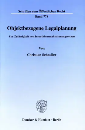 Schneller |  Objektbezogene Legalplanung. | Buch |  Sack Fachmedien