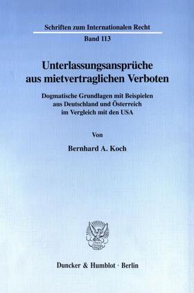 Koch |  Unterlassungsansprüche aus mietvertraglichen Verboten. | Buch |  Sack Fachmedien