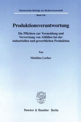 Locher |  Produktionsverantwortung. | Buch |  Sack Fachmedien