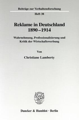 Lamberty |  Reklame in Deutschland 1890-1914 | Buch |  Sack Fachmedien