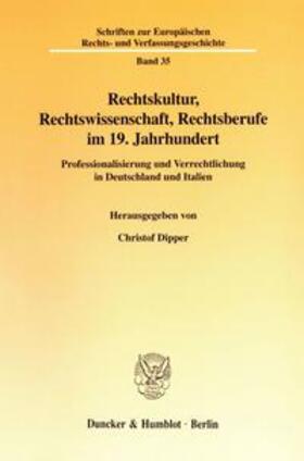 Dipper |  Rechtskultur, Rechtswissenschaft, Rechtsberufe im 19. Jahrhundert. | Buch |  Sack Fachmedien