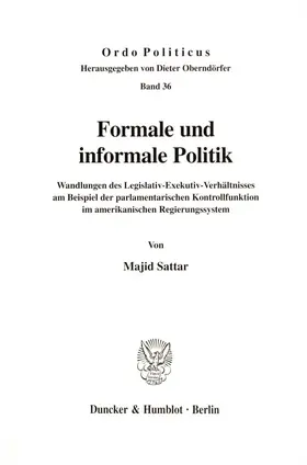 Sattar |  Formale und informale Politik. | Buch |  Sack Fachmedien