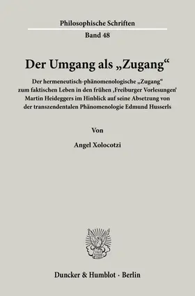 Xolocotzi |  Der Umgang als "Zugang«. | Buch |  Sack Fachmedien