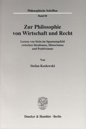 Koslowski |  Zur Philosophie von Wirtschaft und Recht. | Buch |  Sack Fachmedien