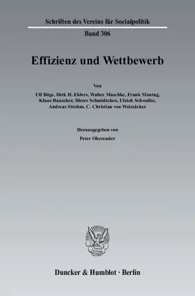 Oberender |  Effizienz und Wettbewerb | Buch |  Sack Fachmedien