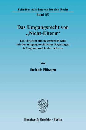Plötzgen |  Das Umgangsrecht von "Nicht-Eltern" | Buch |  Sack Fachmedien
