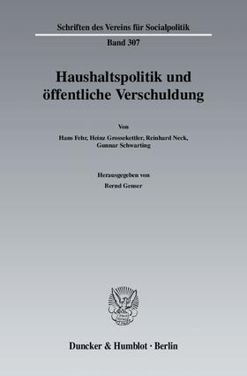 Fehr / Genser / Grossekettler |  Haushaltspolitik und öffentliche Verschuldung | Buch |  Sack Fachmedien