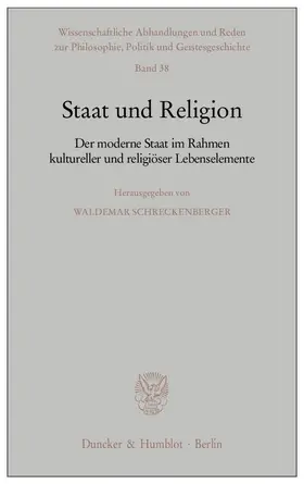 Schreckenberger |  Staat und Religion | Buch |  Sack Fachmedien