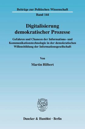 Hilbert |  Digitalisierung demokratischer Prozesse. | Buch |  Sack Fachmedien