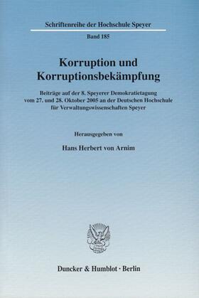 Arnim |  Korruption und Korruptionsbekämpfung | Buch |  Sack Fachmedien