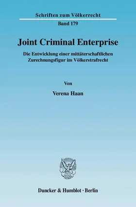 Haan |  Joint Criminal Enterprise. | Buch |  Sack Fachmedien