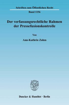 Zohm |  Zohm, A: Pressefusionskontrolle | Buch |  Sack Fachmedien