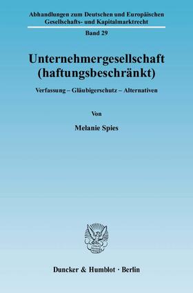 Spies |  Unternehmergesellschaft (haftungsbeschränkt) | Buch |  Sack Fachmedien