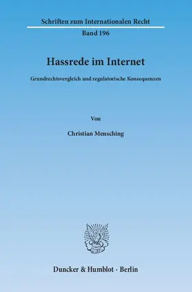 Mensching |  Hassrede im Internet | Buch |  Sack Fachmedien