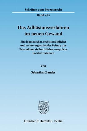 Zander |  Das Adhäsionsverfahren im neuen Gewand | Buch |  Sack Fachmedien