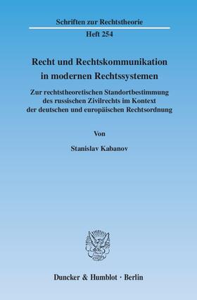 Kabanov |  Kabanov, S: Recht und Rechtskommunikation | Buch |  Sack Fachmedien