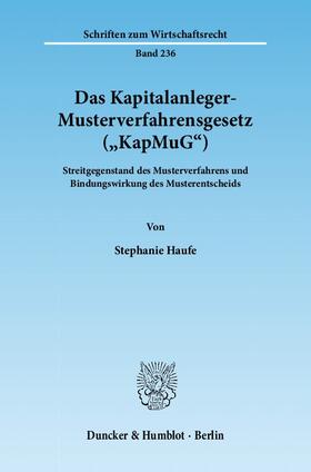 Haufe |  Das Kapitalanleger-Musterverfahrensgesetz ("KapMuG") | Buch |  Sack Fachmedien