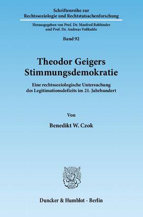 Czok |  Theodor Geigers Stimmungsdemokratie | Buch |  Sack Fachmedien