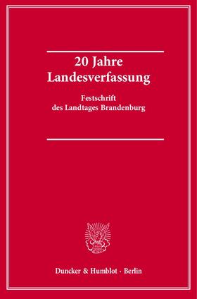 Fritsch |  20 Jahre Landesverfassung | Buch |  Sack Fachmedien