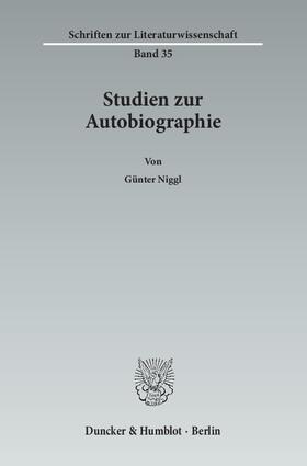 Niggl |  Studien zur Autobiographie | Buch |  Sack Fachmedien