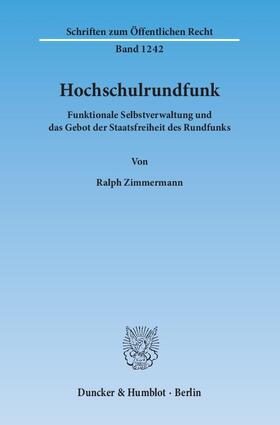 Zimmermann |  Hochschulrundfunk | Buch |  Sack Fachmedien