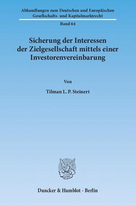 Steinert |  Sicherung der Interessen der Zielgesellschaft mittels einer Investorenvereinbarung | Buch |  Sack Fachmedien