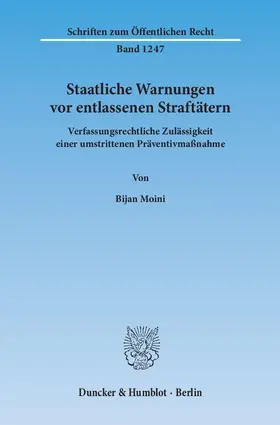 Moini |  Staatliche Warnungen vor entlassenen Straftätern | Buch |  Sack Fachmedien