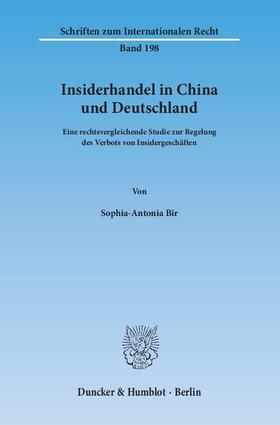 Bir |  Insiderhandel in China und Deutschland | Buch |  Sack Fachmedien