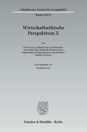 Neck |  Wirtschaftsethische Perspektiven X | Buch |  Sack Fachmedien