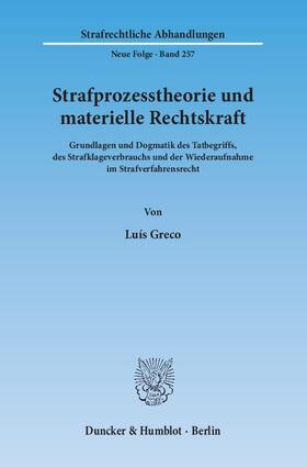 Greco |  Strafprozesstheorie und materielle Rechtskraft | Buch |  Sack Fachmedien