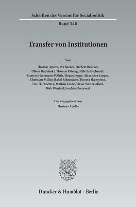Apolte |  Transfer von Institutionen | Buch |  Sack Fachmedien