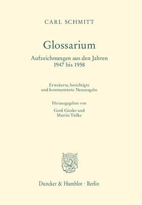 Schmitt / Giesler / Tielke |  Glossarium. | Buch |  Sack Fachmedien