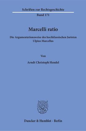 Hendel |  Marcelli ratio | Buch |  Sack Fachmedien