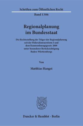 Hangst |  Regionalplanung im Bundesstaat | Buch |  Sack Fachmedien