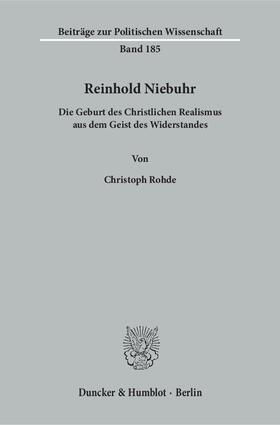 Rohde |  Reinhold Niebuhr | Buch |  Sack Fachmedien