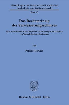 Reiswich |  Das Rechtsprinzip des Verwässerungsschutzes | Buch |  Sack Fachmedien