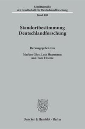 Gloe / Haarmann / Thieme |  Standortbestimmung Deutschlandforschung | Buch |  Sack Fachmedien