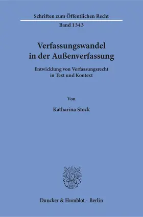 Stock |  Verfassungswandel in der Außenverfassung. | Buch |  Sack Fachmedien