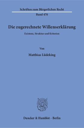 Lüdeking |  Die zugerechnete Willenserklärung | Buch |  Sack Fachmedien