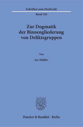Mädler |  Zur Dogmatik der Binnengliederung von Deliktsgruppen. | Buch |  Sack Fachmedien