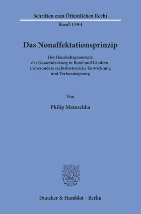 Matuschka |  Das Nonaffektationsprinzip | Buch |  Sack Fachmedien