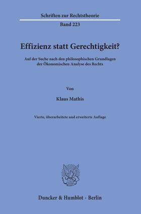 Mathis |  Effizienz statt Gerechtigkeit? | Buch |  Sack Fachmedien