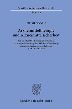 Sodan |  Arzneimitteltherapie und Arzneimittelsicherheit | Buch |  Sack Fachmedien