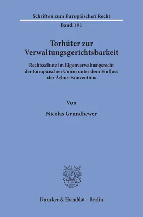 Grundhewer |  Torhüter zur Verwaltungsgerichtsbarkeit. | Buch |  Sack Fachmedien